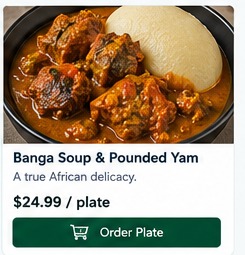 Banga Soup and Pounded Yam