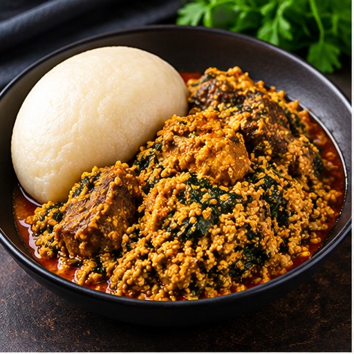 Egusi Soup and Pounded Yam